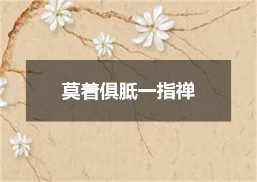 莫着俱胝一指禅