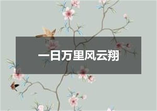 一日万里风云翔