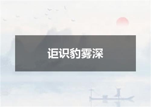 讵识豹雾深