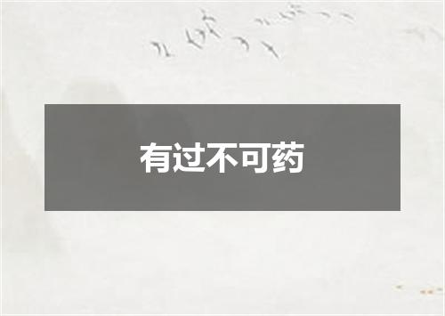 有过不可药