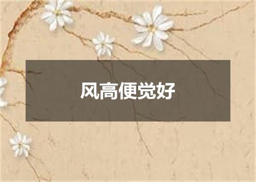 风高便觉好