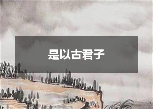 是以古君子