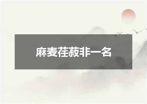 麻麦荏菽非一名