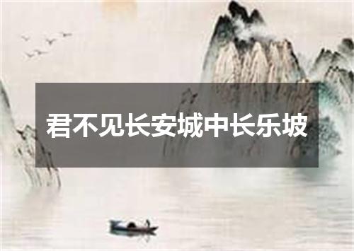君不见长安城中长乐坡