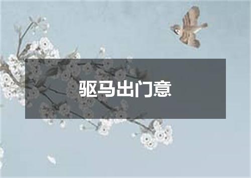 驱马出门意