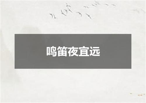 鸣笛夜宜远