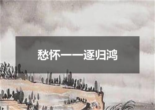 愁怀一一逐归鸿