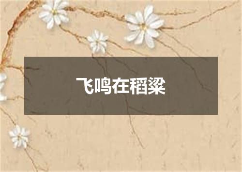 飞鸣在稻粱