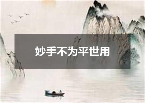 妙手不为平世用