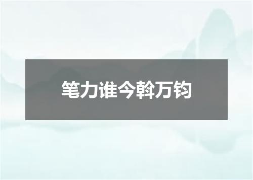 笔力谁今斡万钧