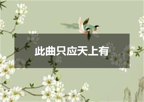 此曲只应天上有