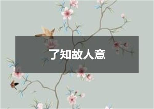 了知故人意