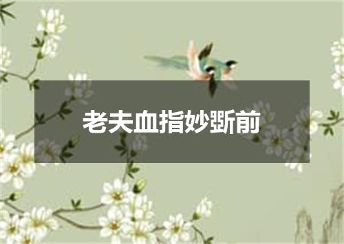 老夫血指妙斲前