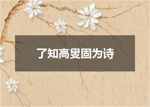 了知高叟固为诗