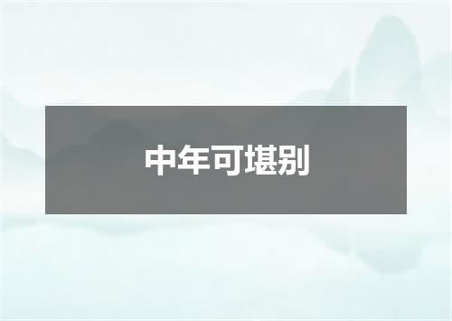 中年可堪别