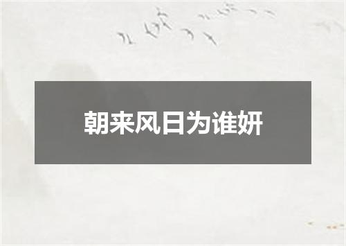 朝来风日为谁妍