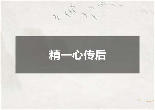精一心传后