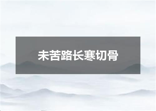 未苦路长寒切骨