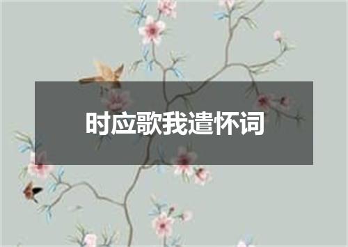 时应歌我遣怀词