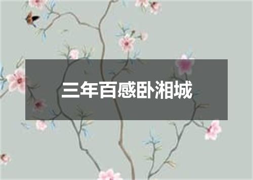 三年百感卧湘城