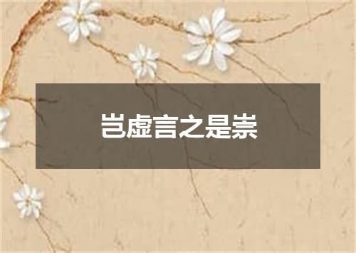 岂虚言之是崇