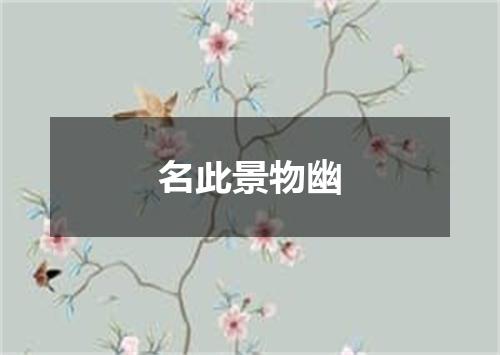名此景物幽