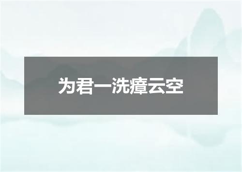 为君一洗瘴云空