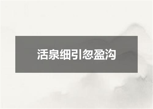 活泉细引忽盈沟