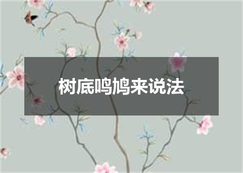 树底鸣鸠来说法