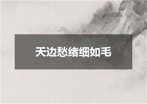 天边愁绪细如毛