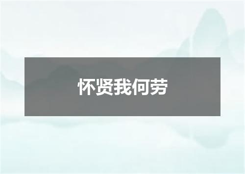 怀贤我何劳
