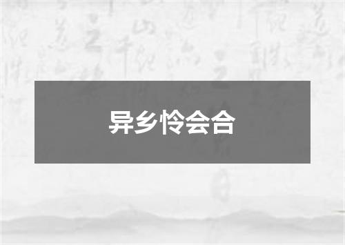 异乡怜会合