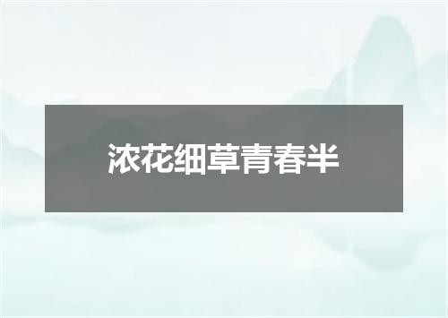 浓花细草青春半