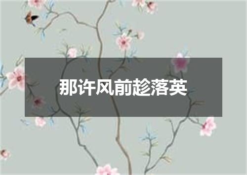 那许风前趁落英