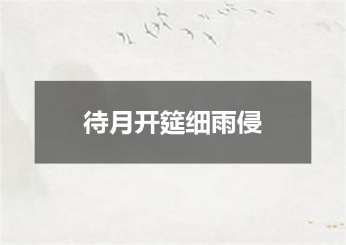 待月开筵细雨侵