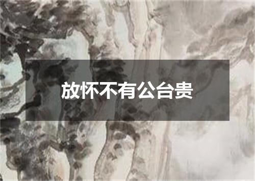 放怀不有公台贵