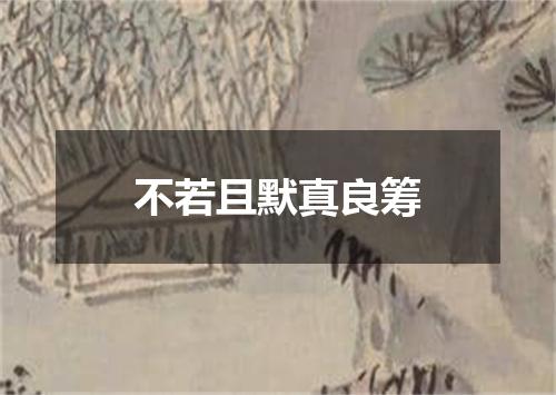 不若且默真良筹