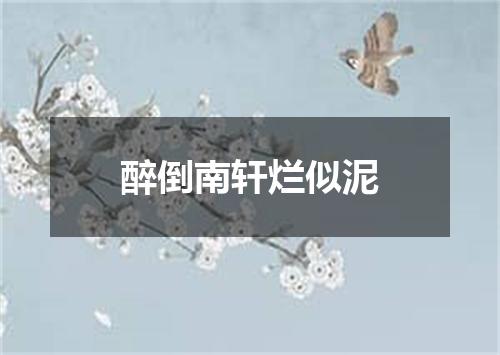 醉倒南轩烂似泥