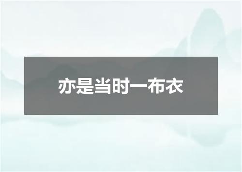 亦是当时一布衣