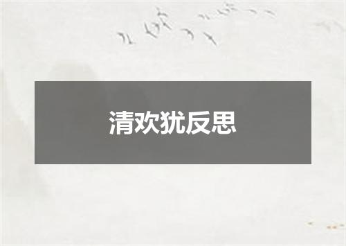 清欢犹反思