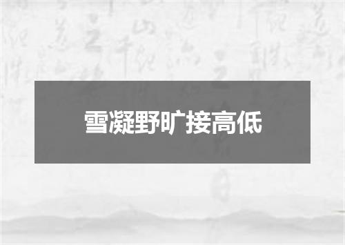 雪凝野旷接高低