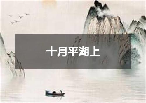 十月平湖上