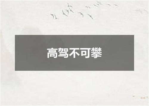 高驾不可攀