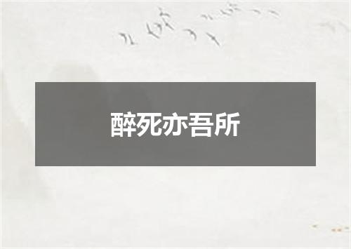 醉死亦吾所
