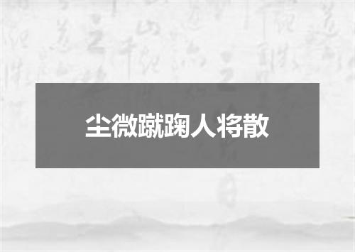 尘微蹴踘人将散
