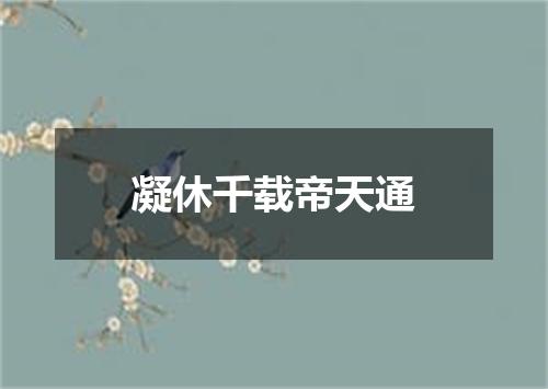 凝休千载帝天通