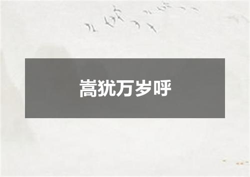 嵩犹万岁呼