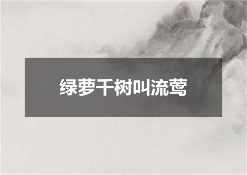 绿萝千树叫流莺