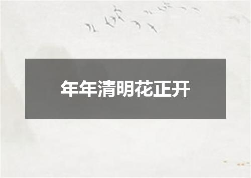 年年清明花正开