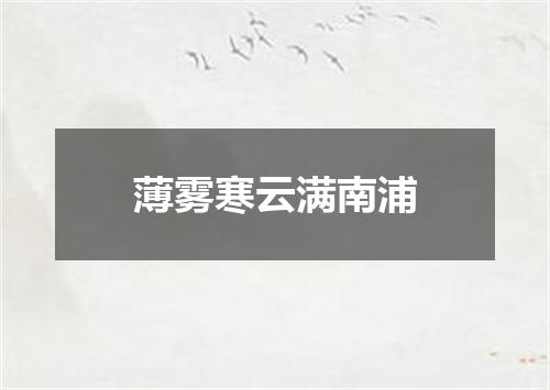 薄雾寒云满南浦